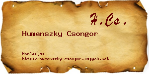 Humenszky Csongor névjegykártya